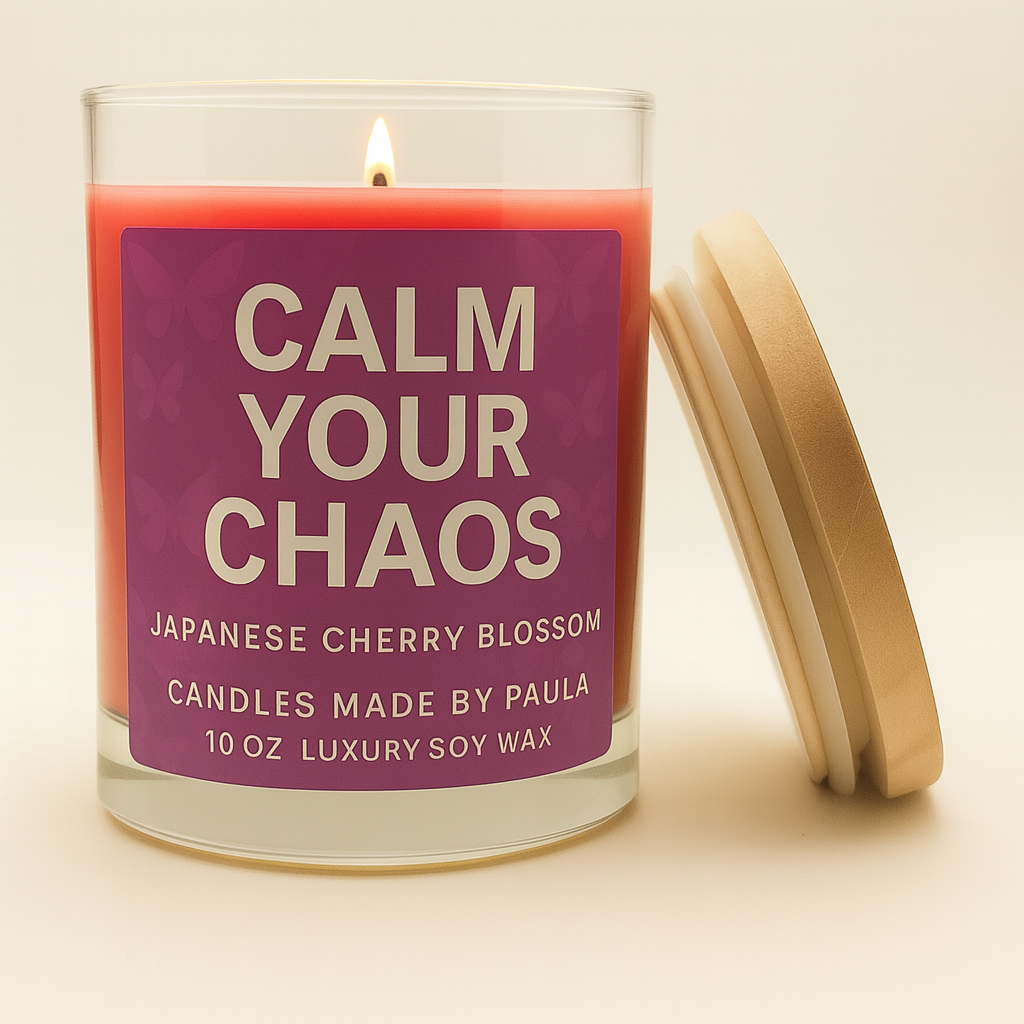 Japanese Cherry Blossom candle with delicate floral and sandalwood scent for calm and elegance