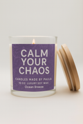 Ocean Breeze candle with calming sea salt scent and coastal vibes for stress relief and relaxation