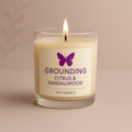 Grounding Citrus & Sandalwood candle with bright citrus and warm sandalwood for balanced energy and focus