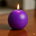 Handcrafted 2.5-inch soy wax ball candle in spa colors with aromatherapy scents