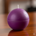 3.1-inch premium soy wax ball candle in purple, white, and green for wellness and relaxation