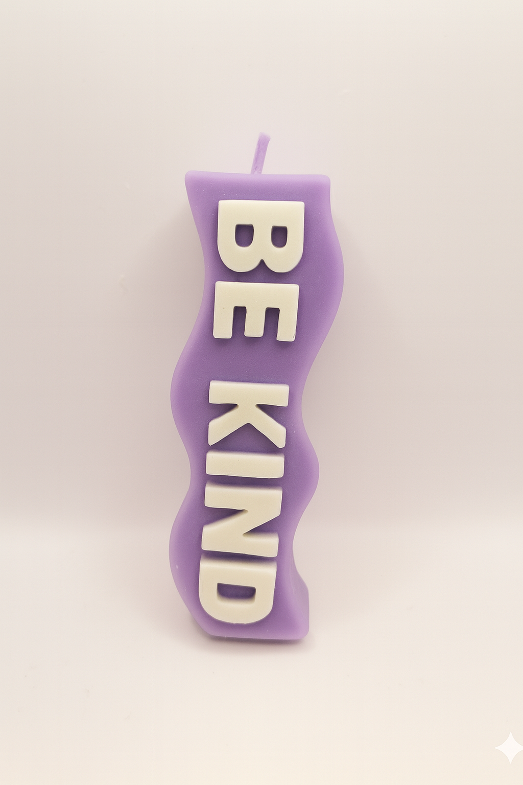 Purple Be Kind Candle with lavender scent and inspirational be kind message