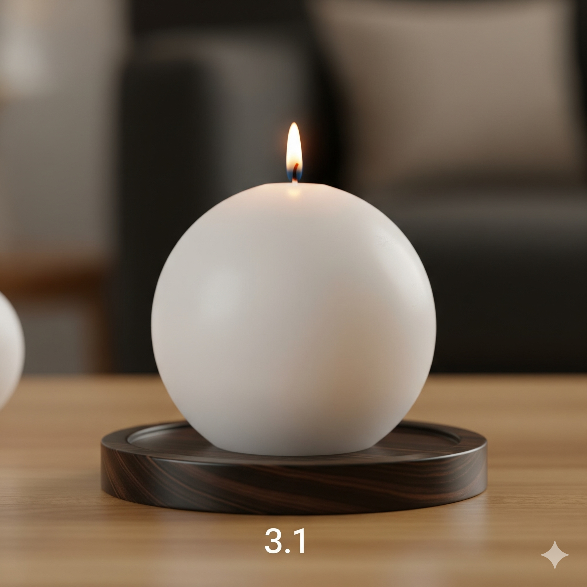 3.1-inch premium soy wax ball candle in purple, white, and green with aromatherapy scents for wellness and relaxation