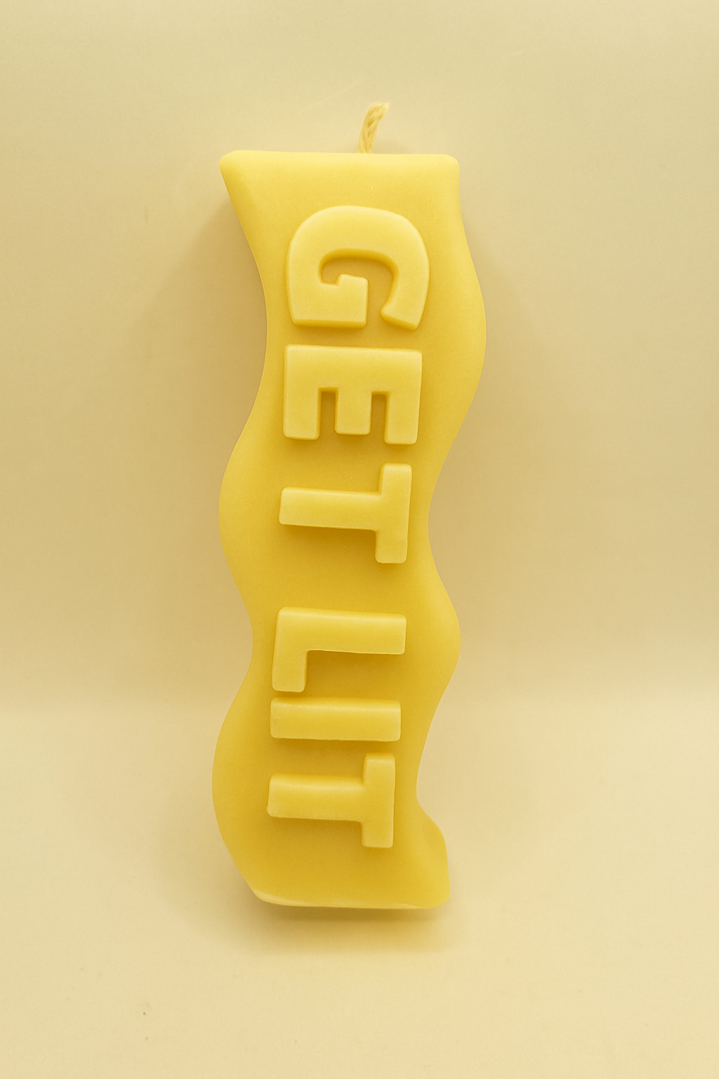 Yellow Get Lit Candle yellow lemon scented uplifting decor candle with positive quote